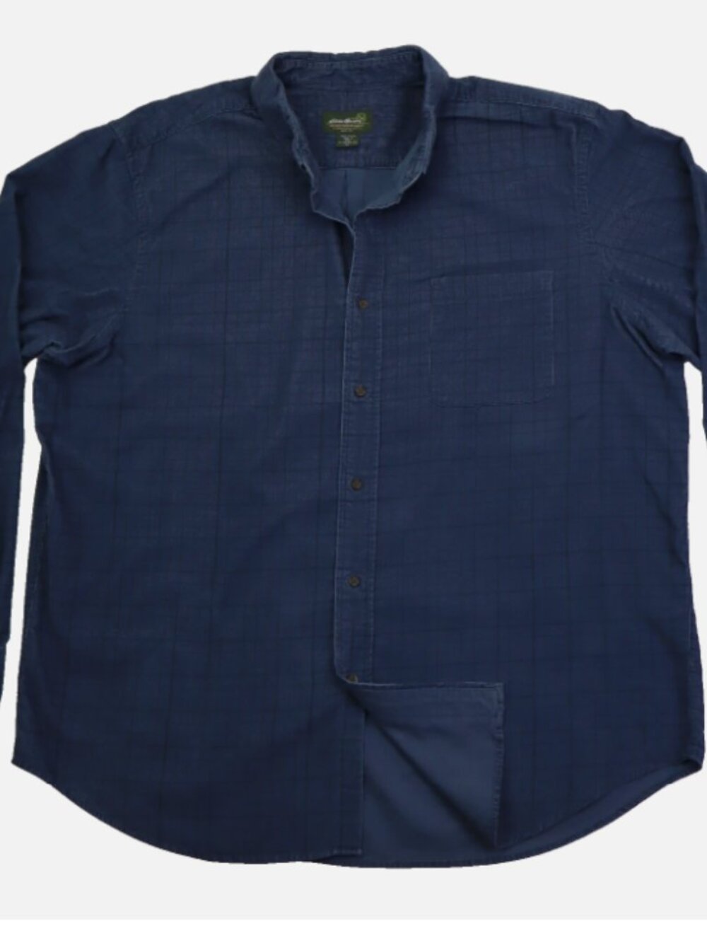 Eddie Bauer Corduroy Long Sleeve 100% Cotton Men's Shirt Size XL Regular Blue